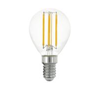 Eglo LED E14, bombilla clásica en forma de gota, gota para iluminación retro, 4 vatios (equivalente a 60 vatios), 806 lúmenes, blanco cálido, 2700k, Edison P45, Ø 4,5 cm