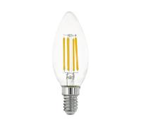 Eglo LED E14, bombilla clásica en forma de vela, foco vela para iluminación retro, 4 vatios (equivalente a 40 vatios), 470 lúmenes, blanco cálido, 2700k, Edison C35, Ø 3,5 cm