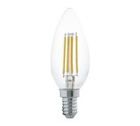 Eglo LED E14, bombilla clásica en forma de vela, foco vela para iluminación retro, 4 vatios (equivalente a 32 vatios), 350 lúmenes, blanco cálido, 2700k, Edison C35, Ø 3,5 cm