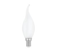 Eglo LED E14, bombilla color lechoso en forma de vela, 4 vatios (equivalente a 40 vatios), 470 lúmenes, luz de vela blanco cálido, 2700k, bulbo CF35, Ø 3,5 cm
