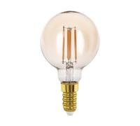 Eglo LED E14, bombilla vintage ámbar, esfera para iluminación retro, 4 vatios (equivalente a 32 vatios), 350 lúmenes, blanco cálido, 2200k, Edison G60, Ø 6 cm