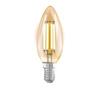 EGLO LED E14 lámpara, bombilla ámbar vintage vela para iluminación retro | 4 W (equivale a 22 W), 220 lúmenes, LED E14 blanco cálido, 2200 K, bombilla Edison C35, Ø 3,5 cm