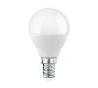 Eglo LED E14 regulable, bombilla de 5,5 vatios (equivalente a 40 vatios), 470 lúmenes, 3000 Kelvin, luz blanca cálida, bola blanca opalina, P45, Ø 4,5 cm