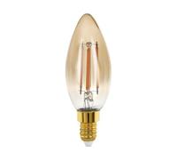 Eglo LED E14 regulable, bombilla Golden Vintage en forma de vela, luz | de alumbrado retro, 4 vatios (equivalente a 28 vatios), 300 lúmenes, blanco cálido, 1700k, Edison C35, Ø 3,5 cm
