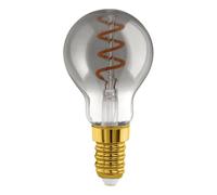 Eglo LED E14 regulable, bombilla LED en espiral | luz vintage negra-transparente en diseño retro, 4 vatios, 100 lúmenes, blanco cálido, 2000k, Edison P45, Ø 4,5 cm