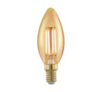 EGLO LED E14 regulable, bombilla vela vintage dorada para iluminación retro | 4 W (equivale a 30 W), 320 lúmenes, luz cálida 1700 K, bombilla LED Edison C37, Ø 3,7 cm
