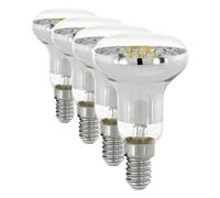 Eglo LED E14 regulable, foco reflector, luz puntual, 4 vatios (equivalente a 32 vatios), 350 lúmenes, blanco cálido, 2700k, bombilla reflectora, bulbo R50, Ø 5 cm (Paquete de 4)
