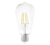 Eglo LED E27, bombilla clásica, luz para iluminación retro, 7 vatios (equivalente a 60 vatios), 806 lúmenes, blanco cálido, 2700k, Edison ST64, Ø 6,4 cm