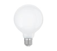 Eglo LED E27, bombilla Globe Milky, 9 vatios (equivalente a 75 vatios), 1055 lúmenes, luz blanca cálida, 2700k, bulbo G95, Ø 9,5 cm