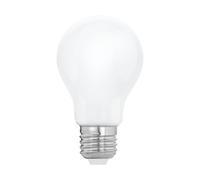 Eglo LED E27, bombilla Milky, 9 vatios (equivalente a 75 vatios), 1055 lúmenes, luz blanca cálida, 2700k, bulbo A60, Ø 6 cm