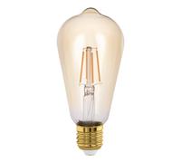 Eglo LED E27, bombilla vintage ámbar, luz para iluminación retro, 4 vatios (equivalente a 26 vatios), 270 lúmenes, blanco cálido, 2200k, Edison ST64, Ø 6,4 cm
