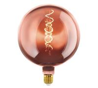 EGLO LED E27 Globo regulable, LED en espiral de gran tamaño, bombilla vintage extragrande vaporizada en cobre de diseño retro, 4 vatios, 40 lúmenes, blanco cálido, 1600k, G200, Ø 20 cm