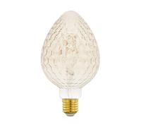 Eglo LED E27 regulable, bombilla ámbar vintage mediana con estructura, luminaria retro en forma de vela, 2,5 W (equivalente a 20 W), 200 lúmenes, blanco cálido, 2200k, Ø 9,3 cm