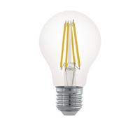 Eglo LED E27 regulable, bombilla clásica, luz para iluminación retro, 7,5 vatios (equivalente a 60 vatios), 806 lúmenes, blanco cálido, 2700k, Edison A60, Ø 6 cm