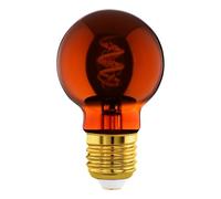 Eglo LED E27 regulable, bombilla LED espiral Globo, luz vintage de cobre en diseño retro, 4 vatios, 30 lúmenes, blanco cálido, 2000k, foco Edison G60, Ø 6 cm