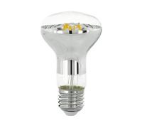 Eglo LED E27 regulable, bombilla reflectora, foco para iluminación puntual, 5,5 vatios (equivalente a 40 vatios), 470 lúmenes, blanco cálido, 2700k, luz reflectora, bulbo R63, Ø 6,3 cm