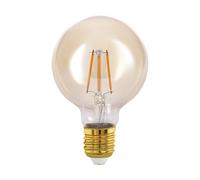 Eglo LED E27 regulable, bombilla vintage ámbar, bola para iluminación retro, 4 vatios (equivalente a 32 vatios), 350 lúmenes, blanco cálido, 2200k, Edison G80, Ø 8 cm