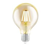 Eglo LED E27 regulable, bombilla vintage ámbar, bola para iluminación retro, 4 vatios (equivalente a 32 vatios), 350 lúmenes, blanco cálido, 2200k, Edison G80, Ø 8 cm