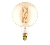 EGLO LED E27 regulable, bombilla vintage ámbar extra grande, foco retro globo, 8 vatios (equivalente a 60 vatios), 806 lúmenes, blanco cálido, 2100k, G200, Ø 20 cm