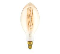 Eglo LED E27 regulable, bombilla vintage ámbar extra grande, luminaria en forma de vela, 8 vatios (equivalente a 60 vatios), 806 lúmenes, blanco cálido, 2100k, E140, Ø 14 cm