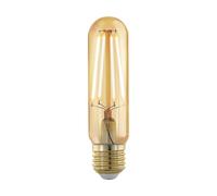 Eglo LED E27 regulable, bombilla vintage dorada en forma de tubo, luz retro, 4 W (equivale a 30 W), 320 lúmenes, LED cálido 1700 K, bombilla Edison T32, Ø 3,2 cm