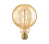 Eglo LED E27 regulable, bombilla vintage dorada, LED globo | para iluminación retro, 4W (equiv. 30W), 320 lúmenes, E27 LED blanco cálido, 1700K, bombilla Edison G95, Ø 9,5 cm