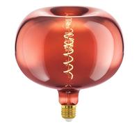Eglo LED E27 regulable en forma de manzana, LED en espiral tamaño grande, bombilla vintage extragrande vaporizada en cobre, 4 vatios, 40 lúmenes, blanco cálido, 1600k, Ø 22 cm