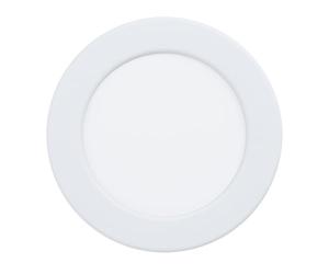 Eglo LED empotrable Fueva 5, Ø 11,7 cm, foco LED de acero con superficie de luz de plástico, empotrable blanco, bajo perfil 26 mm, luz neutra