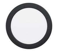 Eglo LED empotrable Fueva 5, Ø 16,6 cm, spot LED de acero con superficie de luz de plástico, empotrable en negro o blanco, diseño plano, profundidad 26 mm, luz cálida