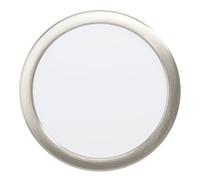 Eglo LED empotrable Fueva 5, Ø 21,6 cm, foco LED de acero con superficie de luz de plástico, empotrable en níquel mate, blanco, luz LED plana, profundidad de instalación 26 mm, luz cálida