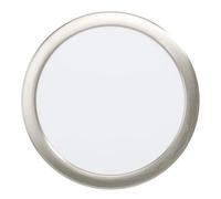 Eglo LED empotrable Fueva 5, Ø 21,6 cm, foco LED de acero con superficie | de luz de plástico, empotrable en níquel mate, blanco, plano, profundidad de instalación 26 mm, luz neutra