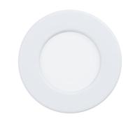 Eglo LED empotrable Fueva 5, Ø 8,6 cm, foco LED de acero con superficie de luz de plástico, empotrable blanco, perfil bajo 26 mm, luz cálida