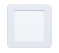 Eglo LED empotrable Fueva 5, 11,7 cm, foco LED de acero con superficie de luz de plástico, empotrable blanco, perfil bajo 26 mm, luz cálida