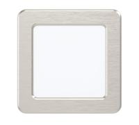 EGLO LED empotrable Fueva 5, 11,7 cm, foco LED de acero con superficie | de luz de plástico, empotrable en níquel mate, blanco, diseño plano, baja profundidad de instalación 26 mm, luz cálida