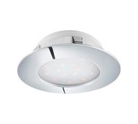 Eglo LED Empotrable Pineda, foco LED de plástico, luz empotrable LED en cromo, foco LED plano, Ø 10,2 cm