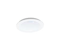 Eglo LED foco Fiobbo, Ø 22,5 cm, bombilla de acero en blanco, luninaria de plástico con efecto cristalino, luz empotrada plana, profundidad de montaje 50mm, blanco cálido