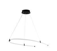 Eglo LED lámpara colgante Alamedilla, lámpara suspendida de una luz, lámpara colgante de acero y plástico, lámpara de comedor negra y blanca, lámpara de salón suspendida, L 98 cm