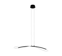 Eglo LED lámpara colgante Egidonella, lámpara de techo de 1 luz, lámpara suspendida de acero y plástico, lámpara para mesa de comedor en negro y blanco, lámpara de salón colgante, L 90 cm