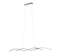 Eglo LED lámpara colgante Lasana 2, lámpara de techo con 2 luces, colgante de aluminio, acero y plástico, color cromo y blanco, longitud 120 cm