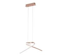 Eglo LED lámpara colgante Palozza, lámpara suspendida de 2 luces, lámpara | de techo de aluminio y plástico, lámpara para mesa de comedor, lámpara de salón colgante en oro rosa y blanco