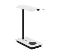 Eglo LED lámpara de mesa Arenaza, lámpara de escritorio de 1 luzcon toque, estación de carga QI, regulable, iluminación de mesa, luz de metal en blanco y negro