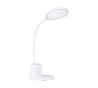 Eglo LED lámpara de mesa Brolini con batería recargable, luz de mesa táctil regulable, color de luz ajustable (blanco cálido a blanco frío), reflector de escritorio de plástico en blanco