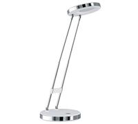 Eglo LED lámpara de mesa Gexo, lámpara de escritorio clásica de una luz | Lámpara de escritorio de plástico de alta calidad y acero, lámpara de oficina en blanco, cromo