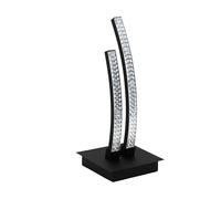 Eglo LED lámpara de mesa Lejias, iluminación de mesa, luz de cabecera de metal en negro, cristal de plástico en transparente, con interruptor, blanco cálido