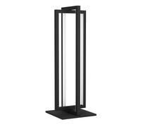 Eglo LED lámpara de mesilla de noche Siberia, iluminación con estilo minimalista metálica negro y plastico blanco para el velador, luz regulable con mando a distancia, blanco-cálido - blanco-frío