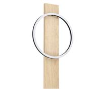 Eglo LED lámpara de pared Boyal, luz de madera, metal e plástico, iluminación para interior, luz de salón en la naturaleza, negro, e blanco