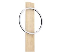 Eglo LED lámpara de pared Boyal, luz de madera, metal e plástico | iluminación para interior, luz de salón en la naturaleza, negro, e blanco