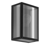 Eglo LED lámpara de pared exterior Alamonte Smoke, 1 luz con vidrio ahumado, para muro, artefacto de acero y vidrio negra, casquillo E27, IP44