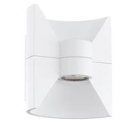 EGLO LED lámpara de pared exterior Redondo, luminaria exterior de 2 luces | aplique de aluminio fundido, color blanco, IP44