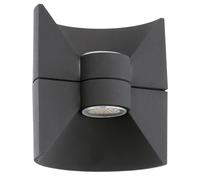 EGLO LED Lámpara de pared exterior Redondo, luz exterior de 2 luces | aplique de aluminio fundido, color antracita, IP44
